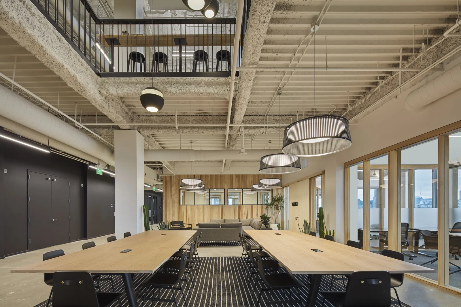 The 7th floor common area at CENTRL Downtown LA.