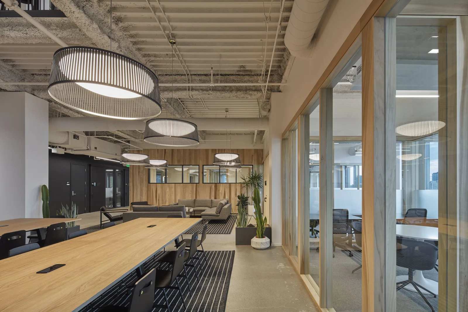 The 7th floor common area at CENTRL Downtown LA.
