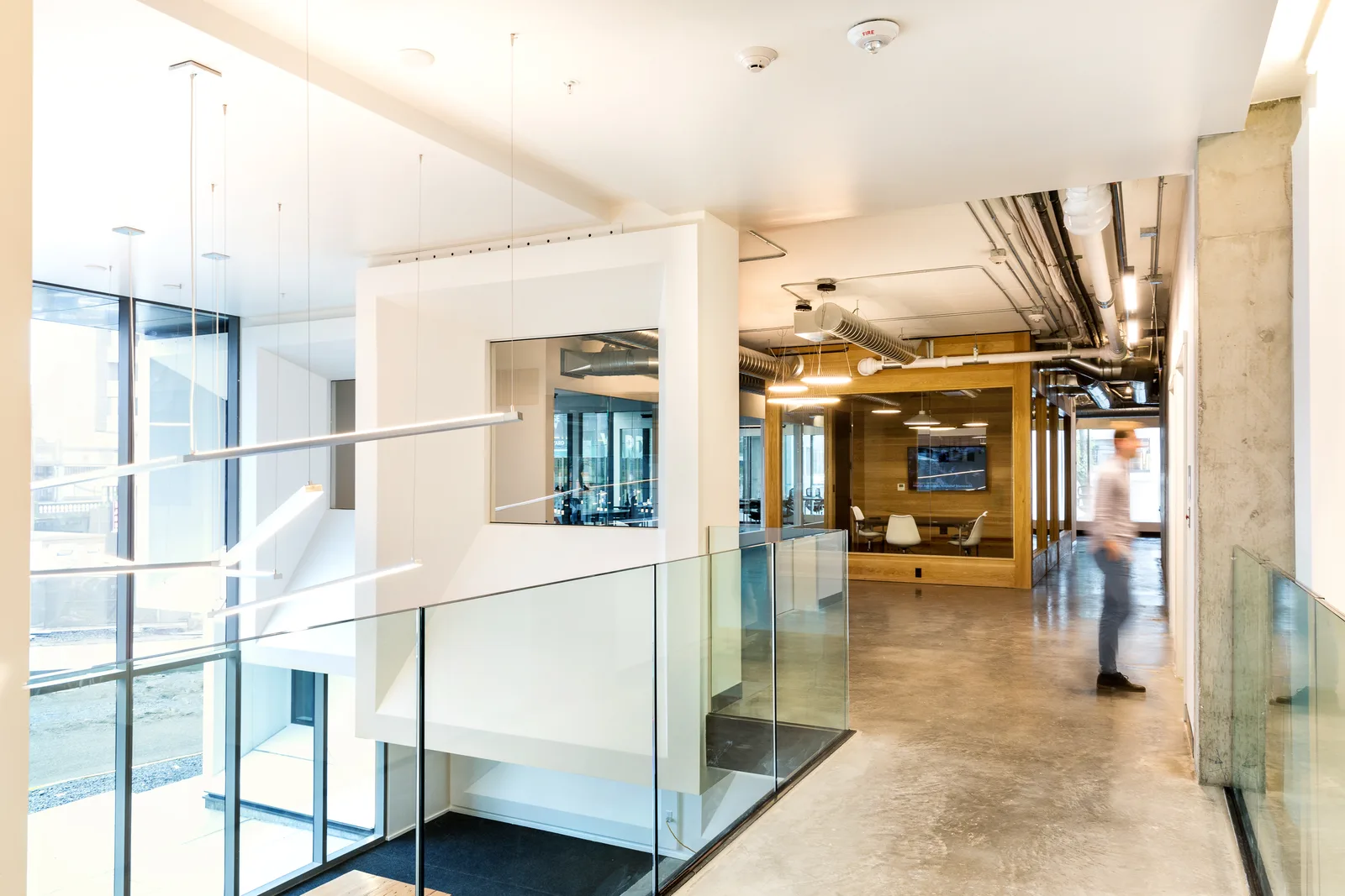 The mezzanine and open stair at CENTRL Eastside.