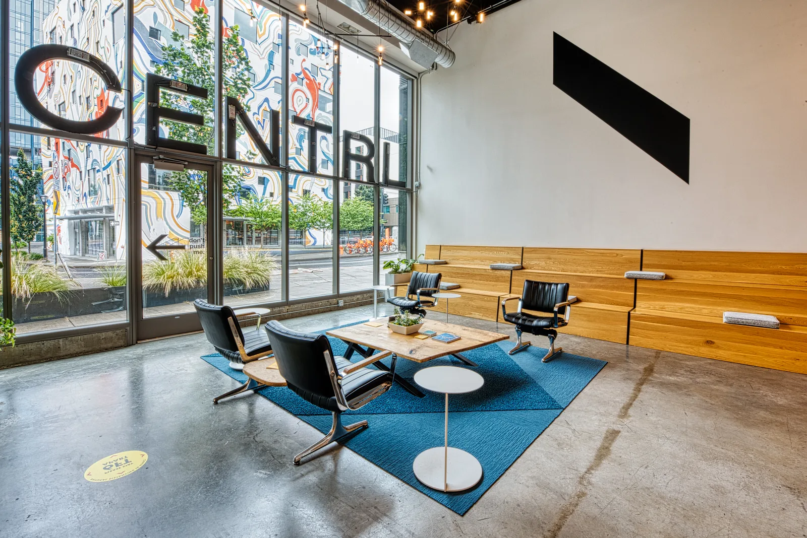 The lobby seating area at CENTRL Eastside.