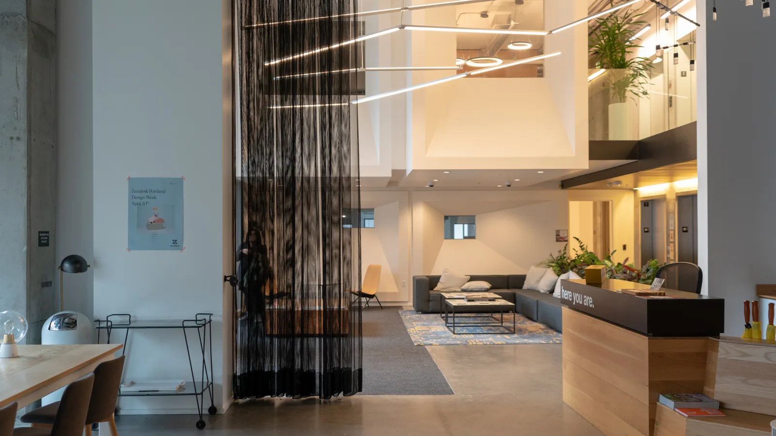 The lobby lounge at CENTRL Eastside.