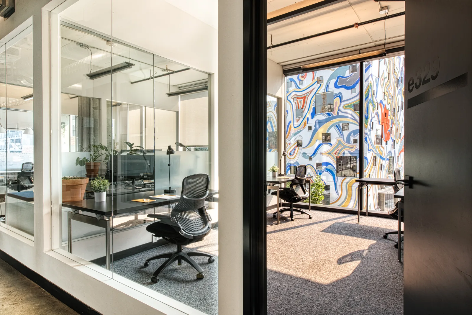 A corner private office at CENTRL Eastside.