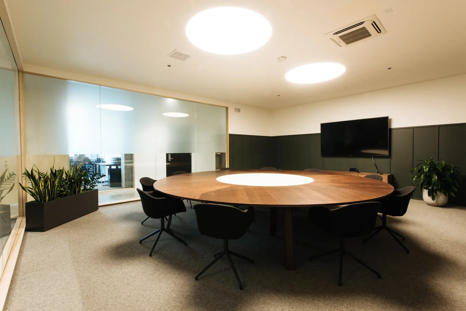 The boardroom at CENTRL Lake Oswego.